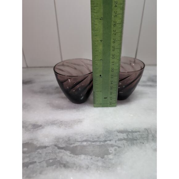 Amethyst Cordial Whiskey Glasses‎ Set, Vintage Purple Swirl Ribbed Twisted, 2.5" - Picture 8 of 9